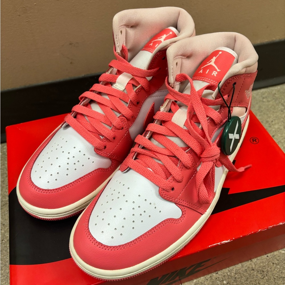 Jordan Sneakers in Vibrant Red and Soft Pink